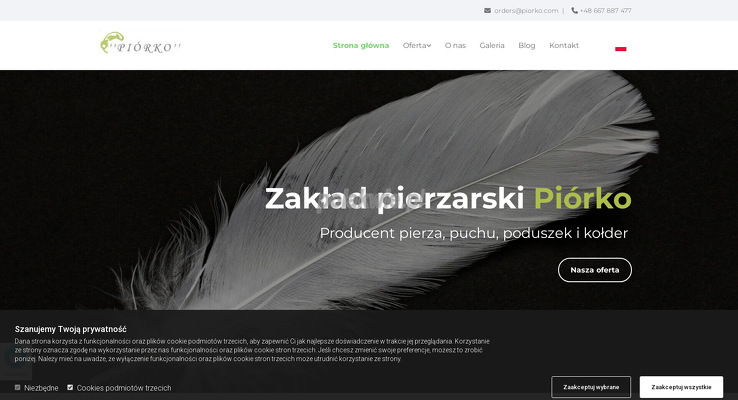 "Piórko" Skup i Sprzedaż Pierza, Import-Export Tomasz Lewandowski